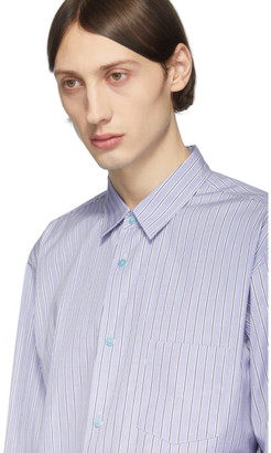 Comme des Garçons Shirt Blue Striped Poplin Shirt