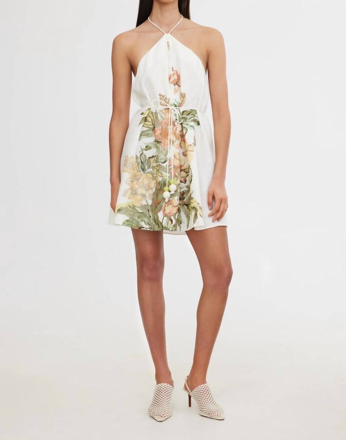 Significant Other Parisa Halter Dress In Botanic / White