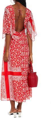 Antik Batik Iloni open-back printed cotton and silk-blend chiffon midi dress