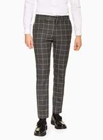 Thumbnail for your product : TopmanTopman Grey Windowpane Check Skinny Fit Suit Trousers