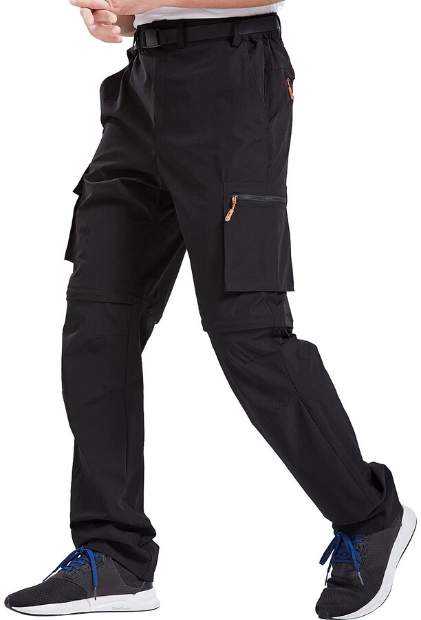 CAMOFOXIN Men Convertible Walking Pants with Belt ShopStyle Trousers
