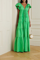 Thumbnail for your product : A.L.C. Luca Tiered Faille Maxi Dress - Green