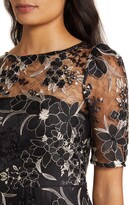 Thumbnail for your product : Eliza J Sequin Floral Embroidery Fit & Flare Cocktail Midi Dress