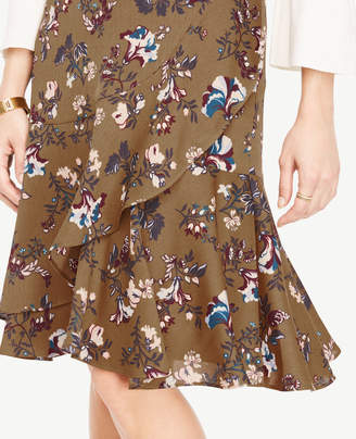 Ann Taylor Floral Print Flounce Skirt