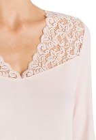 Thumbnail for your product : Hanro Moments Three-Quarter Lace Yoke Night Gown
