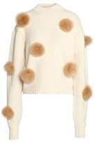 Tibi Pom Pom-Embellished Alpaca-Blend Sweater