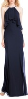 Thumbnail for your product : ﻿#Levkoff Flutter Halter Chiffon A-Line Gown
