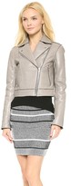 Thumbnail for your product : Alexander Wang T by Leather / Fleece Motorcycle Jacket
