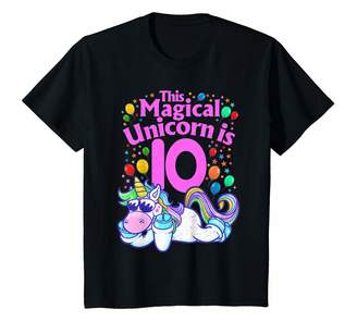 10th Birthday Magical Unicorn Party Rawrty Animals Youth 10th Birthday Unicorns Party This Magical Unicorn Is Age 10 T-Shirt