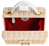 Thumbnail for your product : Mark Cross Harley Printed Leather & Rattan Bag