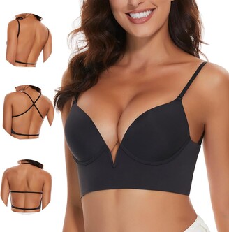 Women's Sexy Deep V Low Cut Bra / Ladies Invisible Push Up Plunge