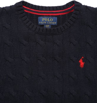 Ralph Lauren Cotton Cable Tricot Knit Sweater