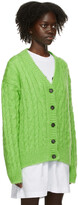 Thumbnail for your product : MSGM Green Cable Knit Cardigan