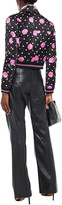 Thumbnail for your product : Paco Rabanne Cropped Printed Satin Bomber Jacket