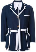 Thumbnail for your product : Thom Browne Sack Jacket With Grosgrain Tipping In Salt Shrink Cotton