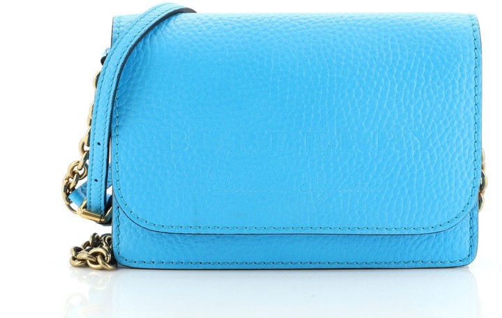 burberry embossed leather wallet with chain