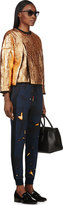 Thumbnail for your product : 3.1 Phillip Lim Navy Cracked Pattern Lounge Pants