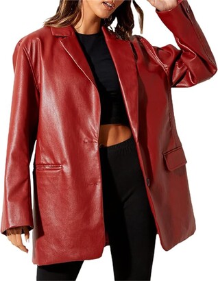 Faux Leather Jacket Women Fylovery Women Leather Jackets Oversized