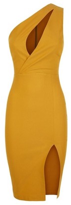 pale yellow bodycon dress