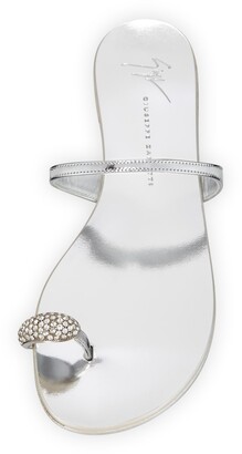 Giuseppe Zanotti Crystal-Embellished Flat Toe-Ring Sandals