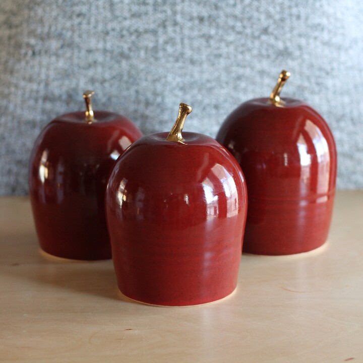 Handmade Ceramic Apple | 22K Gold Final Stock