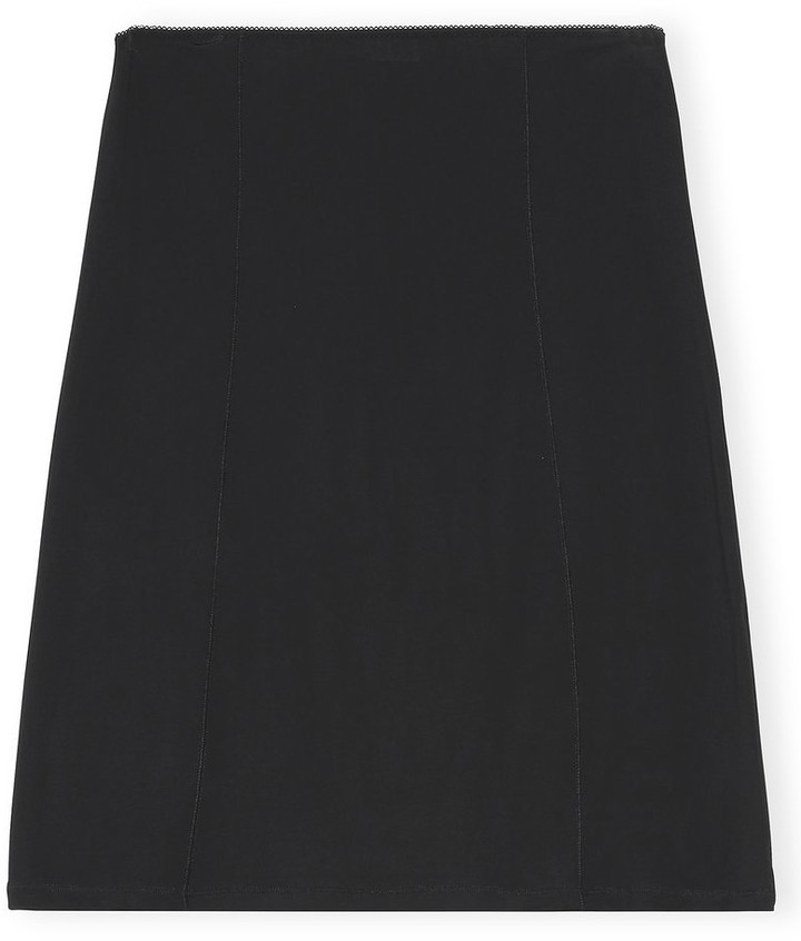 Ganni Rayon Slip Skirt in Black - ShopStyle