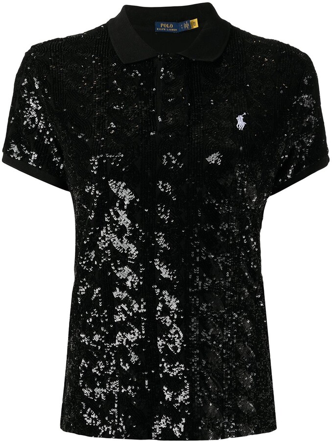 Polo Ralph Lauren Sequin-Embellished Polo Shirt - ShopStyle Tops