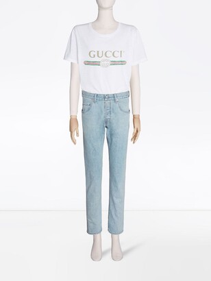 Gucci Men's GG-jacquard Straight-Leg Jeans