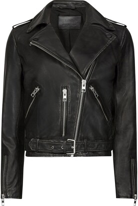 AllSaints Balfern Leather Biker Jacket Black