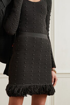 Thumbnail for your product : Bottega Veneta Fringed Crocheted Cotton Mini Skirt - Dark brown