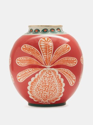 La DoubleJ Big Pineapple 18kt-gilded Porcelain Vase
