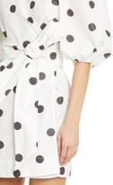 Thumbnail for your product : Ganni Polka Dot Puff Sleeve Wrap Dress