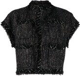 Metallic-Threading Tweed Jacket 