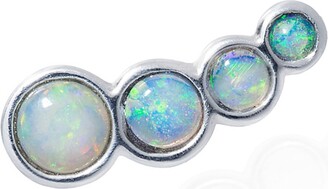 Lee Renee Women's Silver Opal Slider Mono Earring - Left Ear