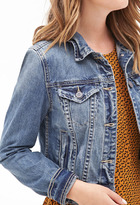 Thumbnail for your product : Forever 21 FOREVER 21+ Cropped Denim Jacket