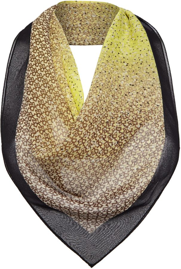 DKNY Logo Print Silk Square Scarf ShopStyle Accessories