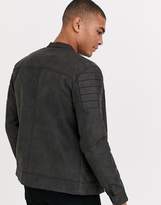 Thumbnail for your product : Jack and Jones biker jacket in faux leather