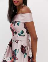 Thumbnail for your product : Chi Chi London extreme bandeau midi dress in dusky pink floral