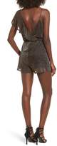 Thumbnail for your product : Lush Metallic Ruffle Sleeve Romper