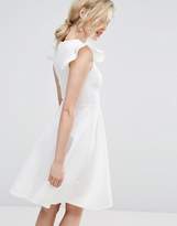Thumbnail for your product : Club L Frill Sleeve Pleat Detail Skater Dress