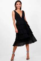 Thumbnail for your product : boohoo Plunge Ruffle Midi Dress
