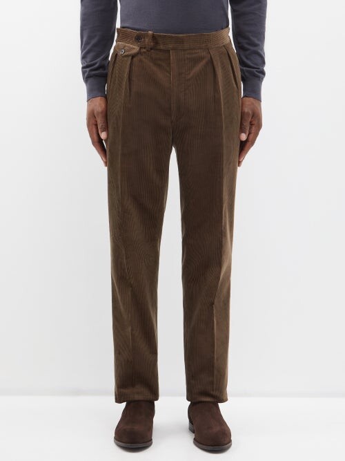 Ralph Lauren Purple Label Double-pleated Corduroy Trousers - Brown -  ShopStyle Casual Pants