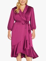 Thumbnail for your product : Adrianna Papell Curve Satin Crepe Dress, Red Plum