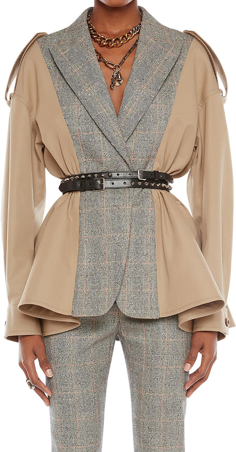peplum trench jacket