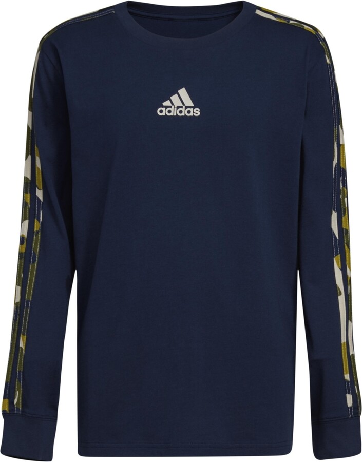 adidas Big Boys Long Sleeve Core Camo Stripe T-shirt - ShopStyle