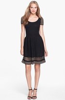 Thumbnail for your product : Gabby Skye Metallic Detail Ribbed Fit & Flare Dress