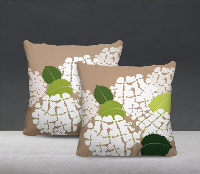 ULLI HOME Polyester/Polyester Blend Throw Square Indoor/Outdoor Pillow Cover & Insert