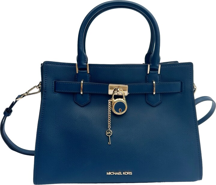 Michael Kors Blue Leather Hamilton Crossbody Bag - ShopStyle