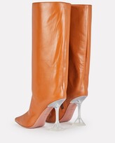 Thumbnail for your product : Amina Muaddi Rain Leather Knee-High Boots