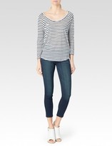 Thumbnail for your product : Paige Sandy Top - White & Dark Ink Blue Stripe